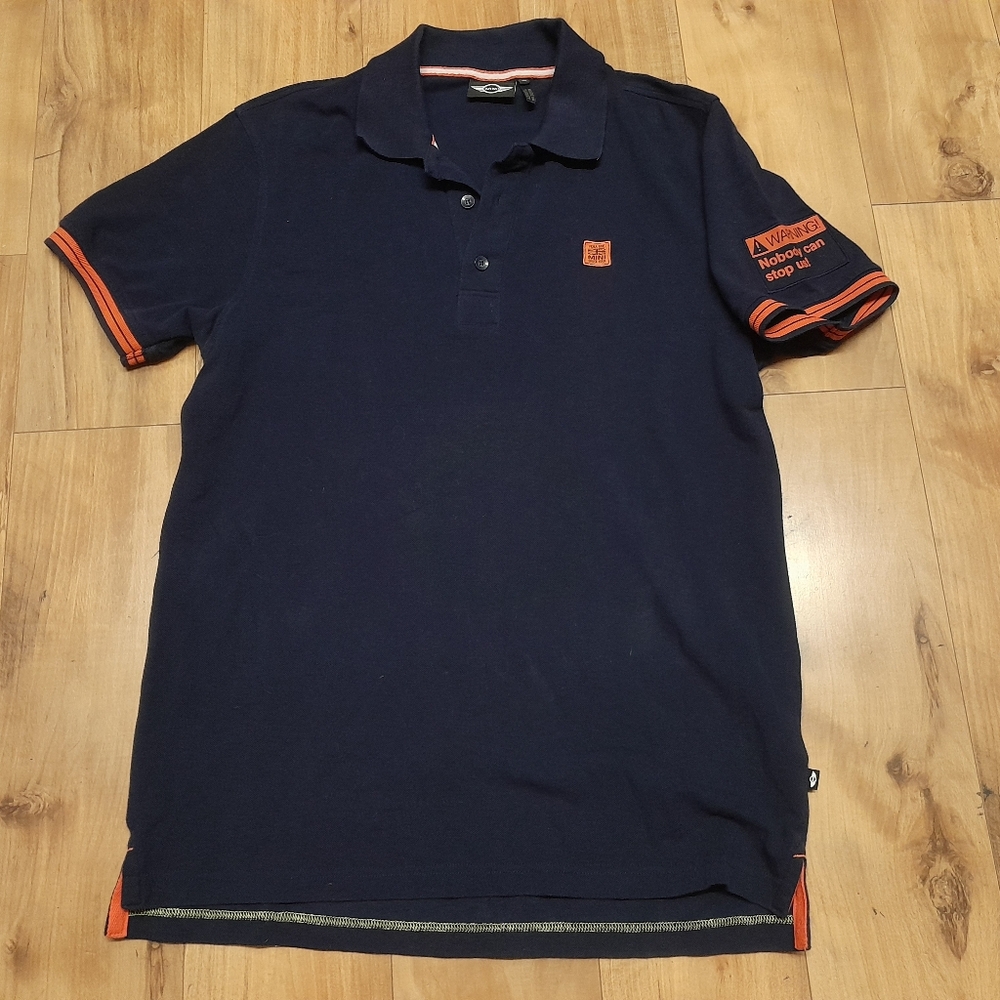 MINI COOPER POLO SHIRT XL  EMBROIDERED CAR LOGO "NOBODY CAN STOP US"